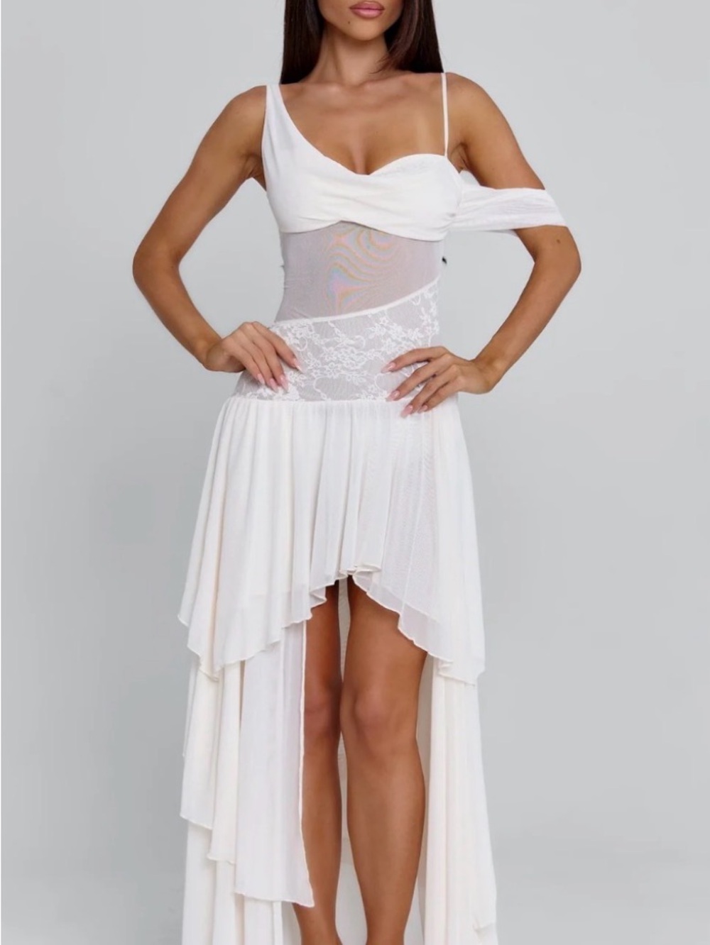 White Asymmetrical Dress
